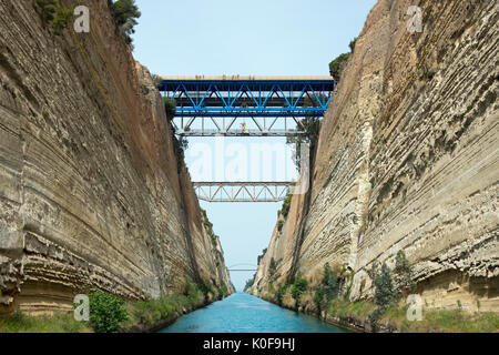 Canal de Corinthe, le Péloponnèse, Grèce Banque D'Images