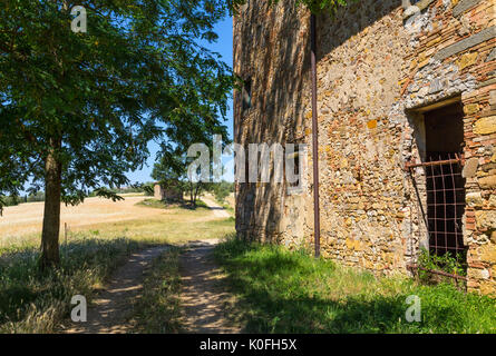 Gîte rural à l'abandon en Toscane, Italie Banque D'Images