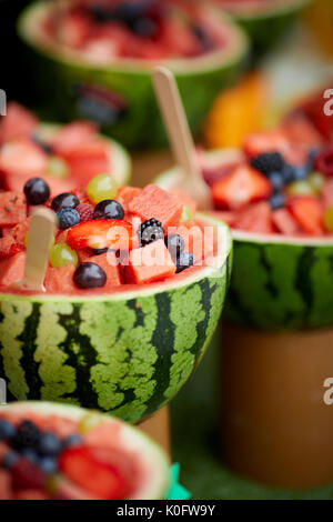 La sortie à Salford Quays Lowery 'Makers Market' Watermelon coupe à fruits Banque D'Images