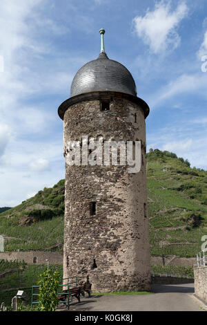 La tour ronde, Zell, Moselle, Rhénanie-Palatinat, Allemagne Banque D'Images