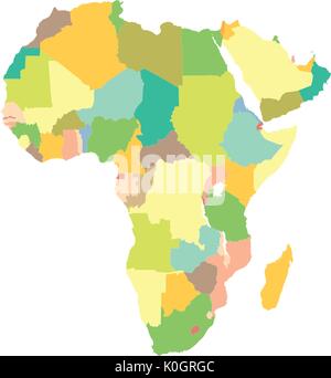 La carte politique de l'Afrique sur un fond blanc. Illustration de Vecteur