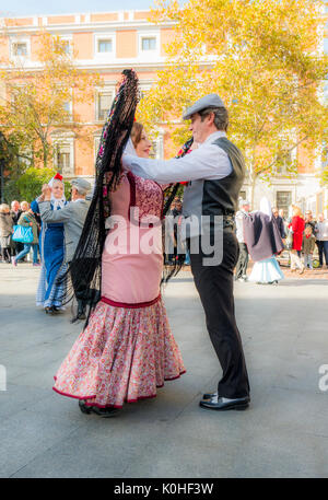 Chotis, baile típico madrileño. La capitale de Madrid. España Banque D'Images