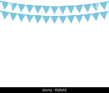 Garland avec les drapeaux pour l'Oktoberfest, maison de vacances Illustration de Vecteur