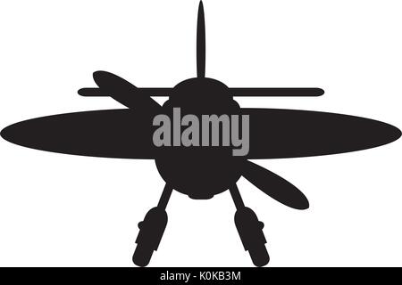 Cartoon Vintage Avion en silhouette Vector Illustration Illustration de Vecteur