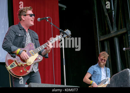 Danny Core of Broken Witt rebelles à la Weyfest music festival, le Centre de la vie rurale, Tilford, Surrey, Angleterre, le 20 août 2017 Banque D'Images