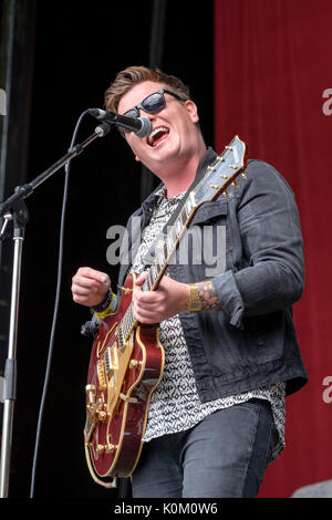 Danny Core of Broken Witt rebelles à la Weyfest music festival, le Centre de la vie rurale, Tilford, Surrey, Angleterre, le 20 août 2017 Banque D'Images