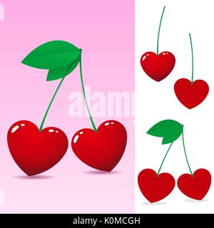 Cherry coeur illustration Illustration de Vecteur