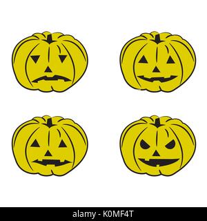 Jeu d'Halloween avec des citrouilles, vector Illustration de Vecteur