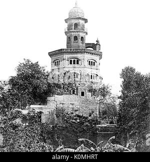 Gurdwara Baba Atal Rai Sahib Ji, ancien millésime des années 1800, diapositive lanterne de Gurdwara Baba Atal dans le complexe du Temple d'Or, Punjab, Inde, Asie Banque D'Images