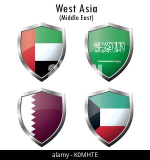Définir l'icône en forme de drapeau. Illustration de Vecteur