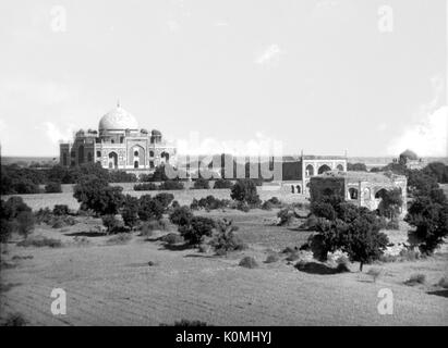 Old vintage diapositive de humayun tomb, sikandra, Agra, Delhi, Inde, Asie Banque D'Images