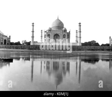 Old vintage diapositive de Taj Mahal, Agra, Uttar Pradesh, Inde, Asie Banque D'Images