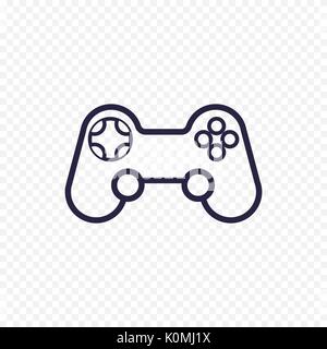 L'icône de la ligne de commande de jeu. Gamepad pour signes linéaires minces video jeu sur ordinateur. Résumé du concept pour les sites Web, infographie, mobile app. Illustration de Vecteur