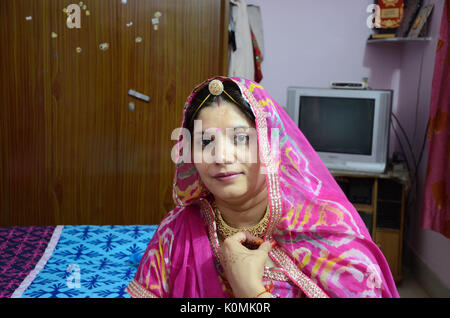 Femme en costume traditionnel du Rajasthan jodhpur rajasthan Inde Asie Banque D'Images