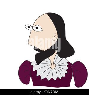 Vector illustration de l'écrivain britannique William Shakespeare Illustration de Vecteur