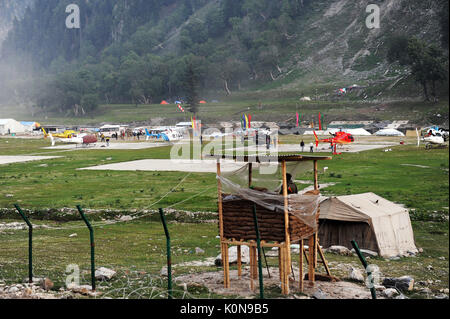 Amarnath Yatra, tente, Jammu Cachemire, l'Inde, l'Asie Banque D'Images