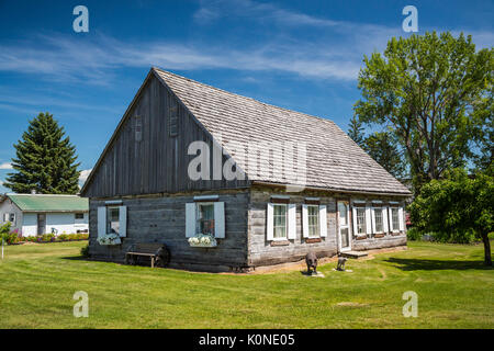 Un Mennonite Home au Pembina Threshermen's Museum, à Winkler, au Manitoba, Canada. Banque D'Images