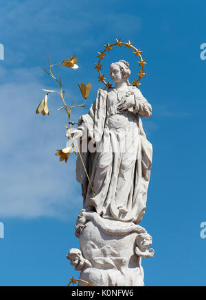 Statue de la Vierge Marie et saint Jean Népomucène, Place de la liberté, la Piata Libertatii, Timisoara, Roumanie Banque D'Images