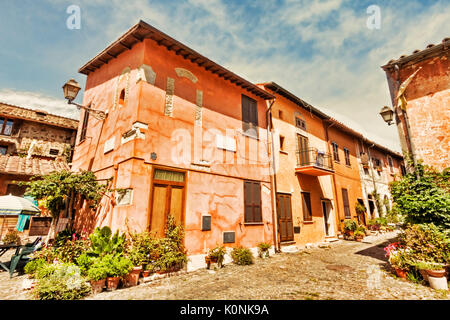 Aperçu du village médiéval d'Ostia Antica - Rome , Italie Banque D'Images