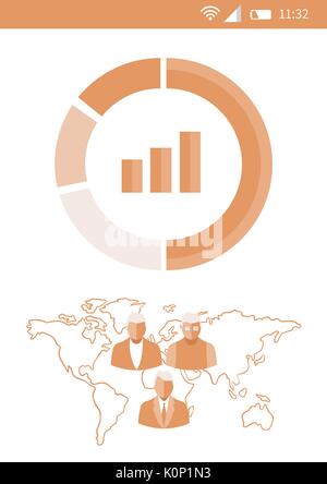 Digital composite de l'interface téléphonique d'affaires avec des graphiques Banque D'Images