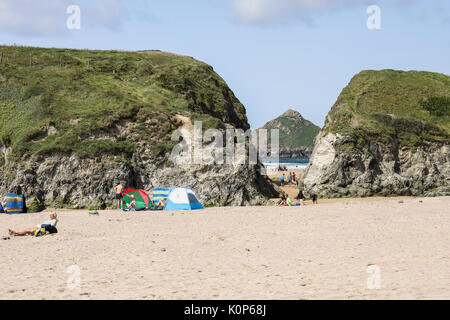 Holywell Bay Beach, Cornwall, Angleterre, Royaume-Uni Banque D'Images