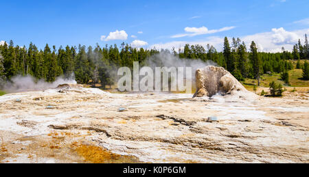 Geyser géant, le deuxième plus haut geyser du monde. La région de geyser Basin, parc national de Yellowstone Banque D'Images