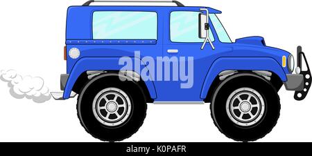 Illustration de camion bleu cartoon isolé sur fond blanc Illustration de Vecteur