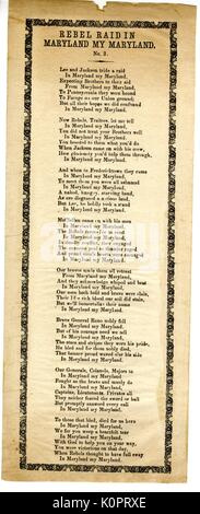 En travers de la guerre civile américaine, intitulée "Raid rebelle dans le Maryland Le Maryland, mon éloge général George McClellan ' de diriger l'armée de l'Union en victoire tout en maintenant l'raid confédéré au Maryland, Baltimore, Maryland, 1862. Banque D'Images