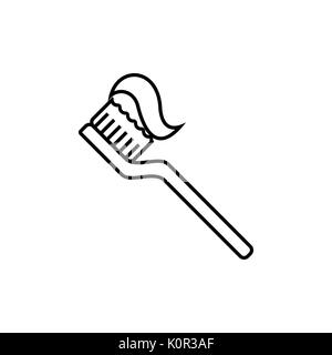 L'icône de la brosse à dents. Brosse à dents signe. Soins dentaires Oral symbole. L'icône de la ligne fine sur fond blanc. Vector illustration. Illustration de Vecteur