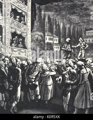 Wolfgang Amadeus Mozart's 'Die Entführung aus dem Serail' - Mozart lors d'une répétition à Berlin, 1789. Compositeur autrichien, 1756-1791. Banque D'Images