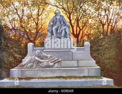 Johannes Brahms - le compositeur allemand 's monument à Vienne. JB : 7 mai 1833 - 3 avril 1897. Après le travail de Rudolf Klingsbogl 1881-1943 Banque D'Images