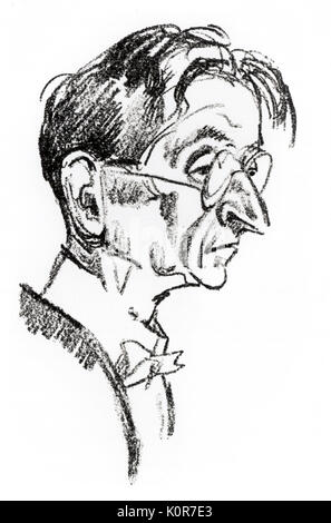 Alexander von Zemlinsky - Caricature de Orlik. Compositeur autrichien et chef d'orchestre, 14 octobre 1871 - 15 mars 1942. Emil Orlik (1870-1932) Banque D'Images
