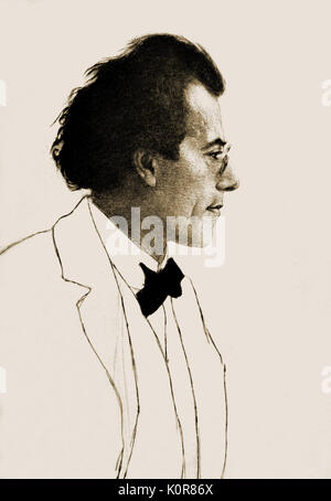 Gustav Mahler par Emil Orlik en 1902. Compositeur et chef d'orchestre autrichien (1860-1911). Banque D'Images