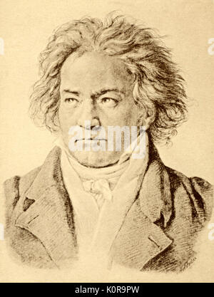 Ludwig van Beethoven - portrait du compositeur allemand. 1818 par Kloeber 17 Décembre 1770- 26 mars 1827 Banque D'Images