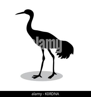 Shadoof Silhouette oiseau noir animal. Vector Illustrator. Illustration de Vecteur