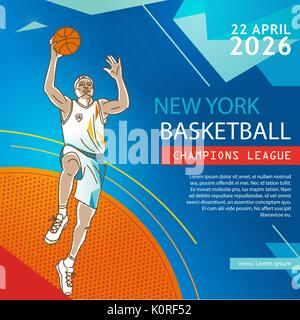 Basket-ball Flyer & Poster Gabarit de protection Illustration de Vecteur