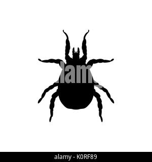 Parasite acarien animal silhouette noire. Vector Illustrator. Illustration de Vecteur