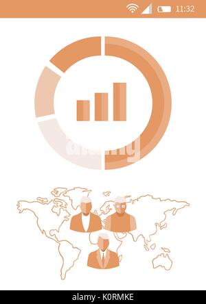 Digital composite de l'interface téléphonique d'affaires avec des graphiques Banque D'Images