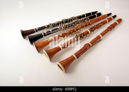 Collection of early music clarinettes, du baroque, classique, romantique. Banque D'Images