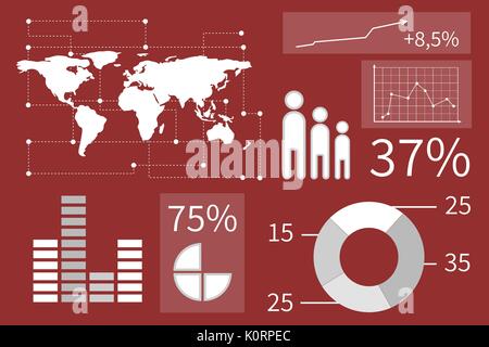 Digital composite de Business interface avec des graphiques Banque D'Images