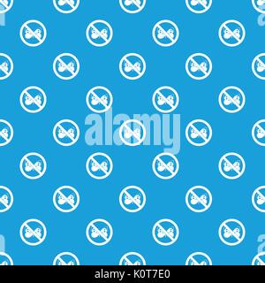 Aucun signe de papillon bleu transparente motif Illustration de Vecteur