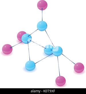 L'icône de molécule, style 3D isométrique Illustration de Vecteur