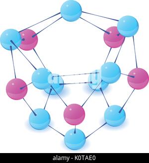 Molécule propre icône, style 3D isométrique Illustration de Vecteur