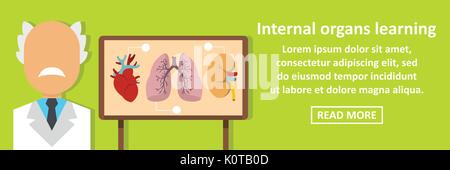 Les organes internes de la bannière d'apprentissage concept horizontal Illustration de Vecteur