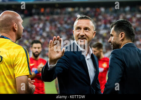 23 août 2017 : Mihai Stoica le manager sportif du FCSB au cours de l'UEFA Champions League 2017-2018, deuxième manche Championnat match entre FCSB Bucarest (ROU) et le Sporting Clube de Portugal Lisbonne (POR) au Stade National, Bucarest, Roumanie ROU. Foto : Cronos/Catalin Soare Banque D'Images