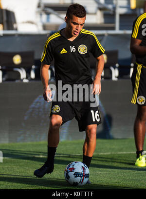 Columbus, États-Unis. Août 22, 2017. Columbus Crew SC Hector Jimenez (Milieu 16) dans leur match à Mapfre Stadium. Columbus, Ohio, USA. Credit : Brent Clark/Alamy Live News Banque D'Images