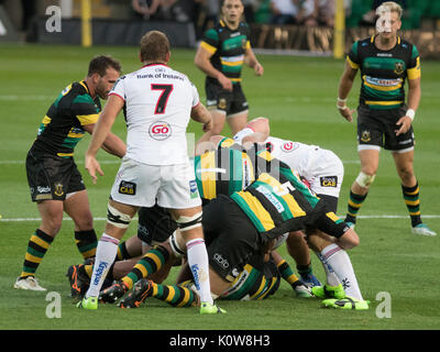 Northampton, Royaume-Uni. Août 25, 2017. 25-08-2017 Northampton Saint v Ulster à Northampton Franklin's garden 55 15 Northampton Ulster Crédit : PATRICK ANTHONISZ/Alamy Live News Crédit : PATRICK ANTHONISZ/Alamy Live News Banque D'Images