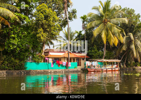 Backwaters du Kerala, Inde Banque D'Images