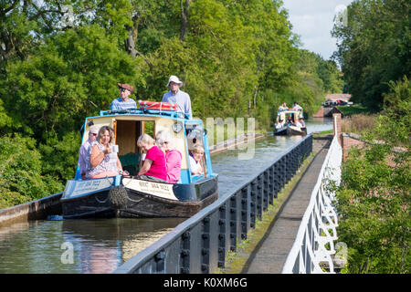 Le passage sur l'Aqueduc Edstone Stratford sur Avon Canal Warwickshire, Angleterre, RU Banque D'Images