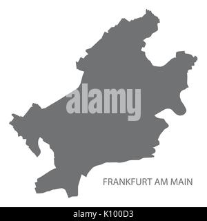Frankfurt am Main carte de la ville avec les quartiers gris illustration forme silhouette Illustration de Vecteur